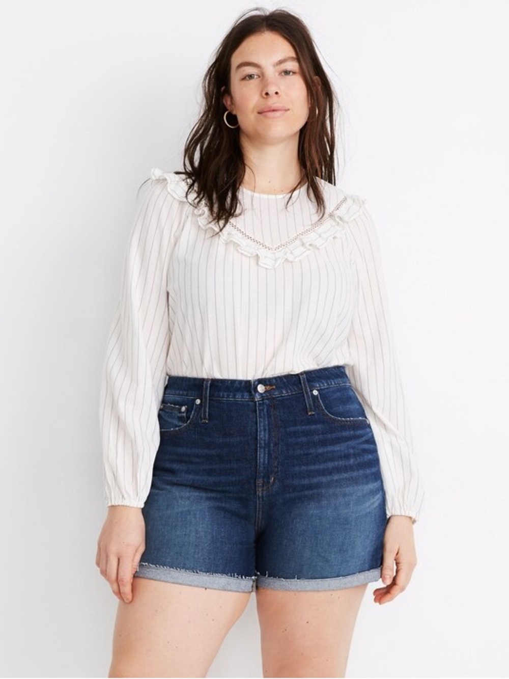 Madewell High-Rise Dark Blue Denim Cutoff Shorts